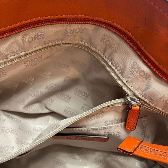 Michael Kors Orange Suede Leather Purse Handbag - Picture 15 of 16